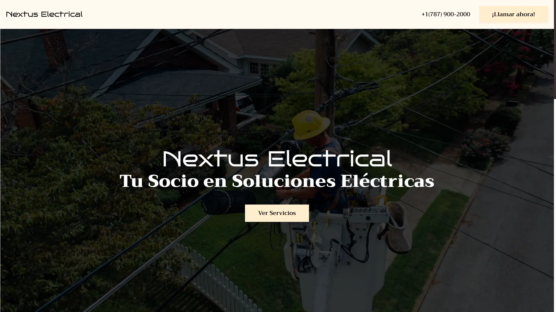 Screenshot of Nextus Electrical's website