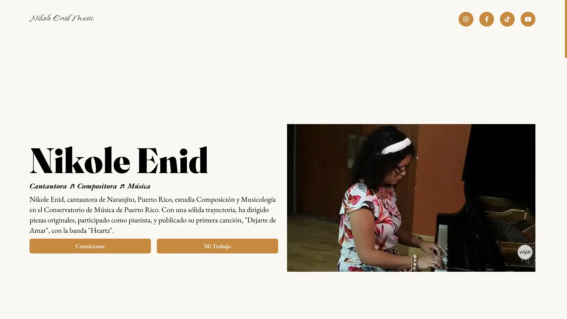 Screenshot of Nikole Enid Music's website