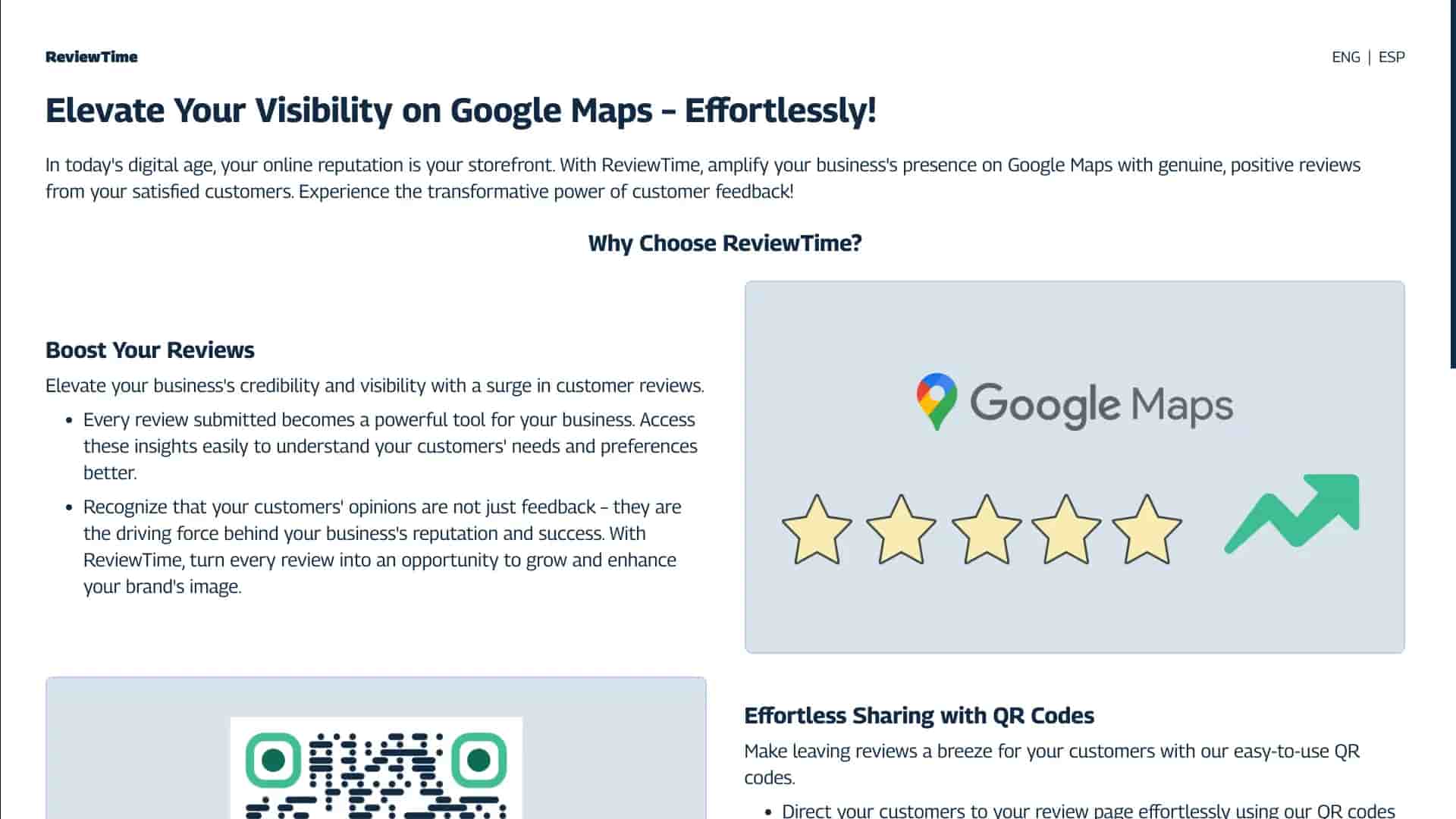 Screenshot of ReviewTime's website